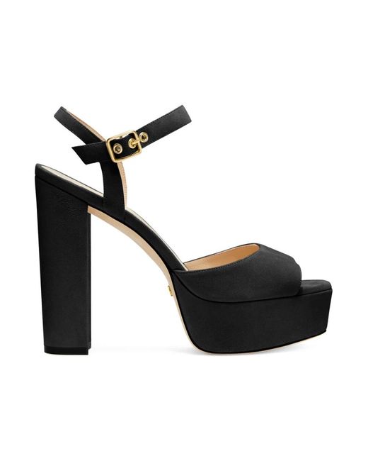 Stuart Weitzman Black Ryder 95 Platform Sandal