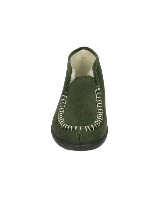 Rohde Schoenen ,Groen ,Groene Gesloten Pantoffel Met Bontvoering 2236 in het Green