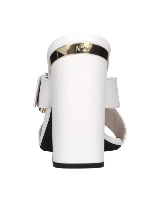 N°21 White Heeled Mules