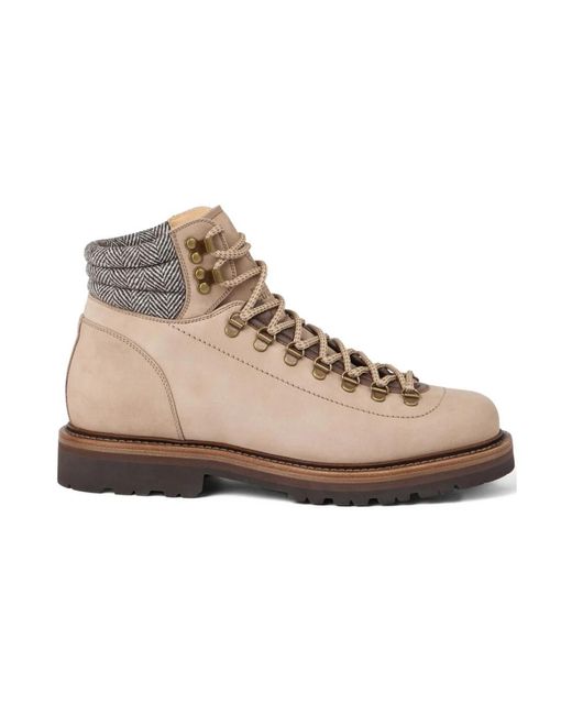 Lace-Up Boots di Brunello Cucinelli in Gray da Uomo