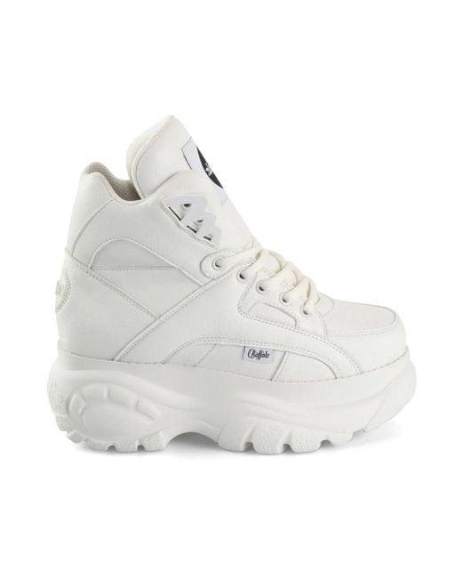 Buffalo White Klassischer hoher trainer mit wolkigem design