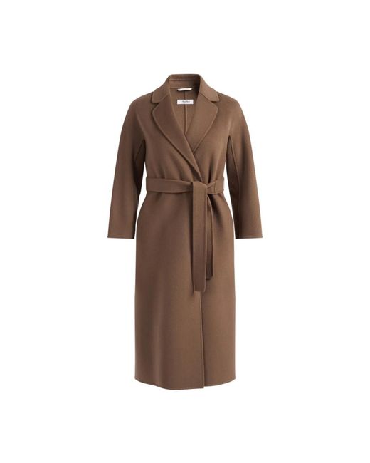 Max Mara Esturia Midi Coat in het Brown