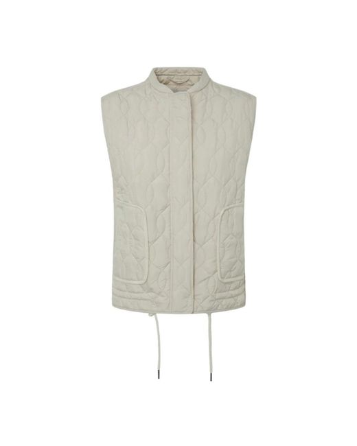Pepe Jeans Jassen ,Grijs ,Polyester Gewatteerd Lichtgewicht Vest Met Ritssluiting in het Gray