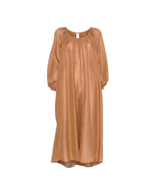 120% Lino Brown Maxi Dresses