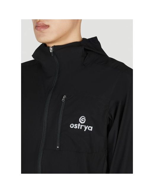 Ostrya Windbreaker-jacke mit kapuze und logo in Black für Herren