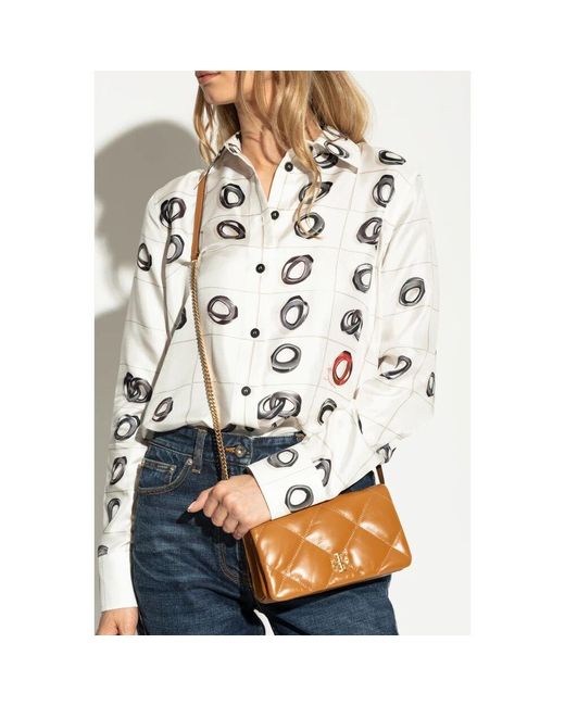 Tory Burch Brown Kira geldbörse an einer kette