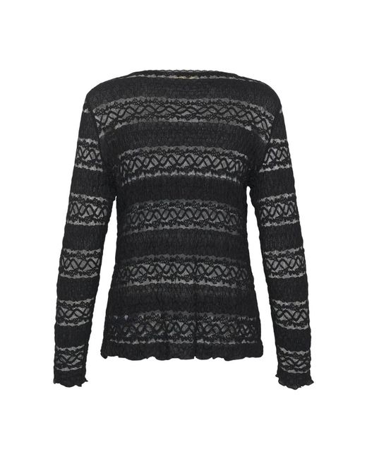 Blouses Cream de color Black