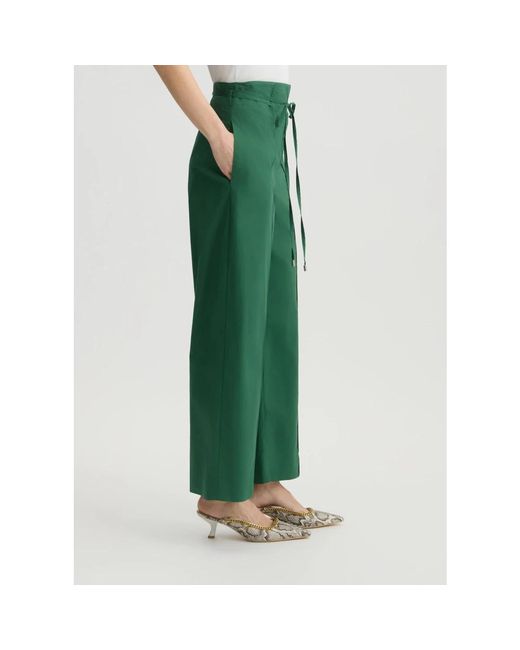 Liu Jo Green Straight Trousers