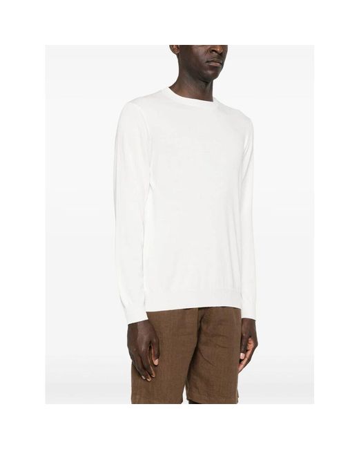 Fedeli Baumwollpullover made in italy in White für Herren