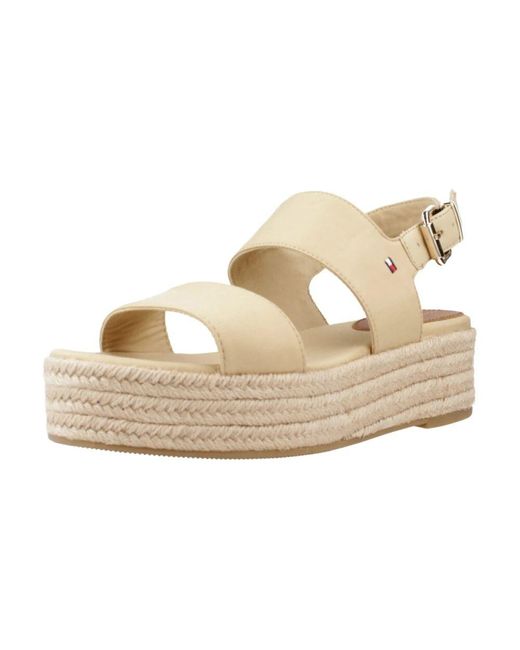 Tommy Hilfiger Metallic Mid wedge flache sandalen