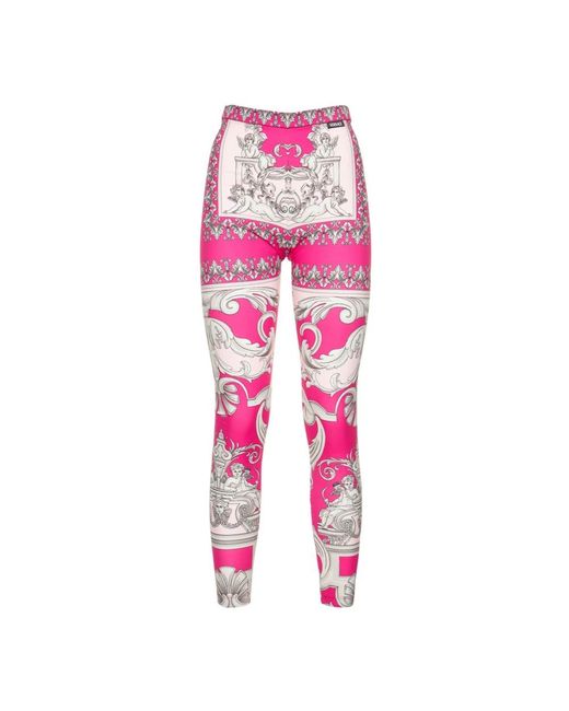 Versace Broeken ,Veelkleurig ,Floral Leggings in het Pink