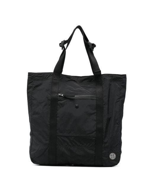 Stone Island Black Shopping Bags for men