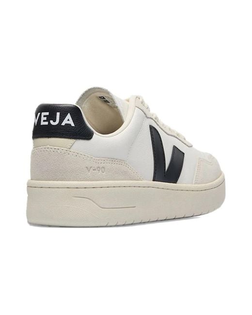 Veja White Low-Top Sneakers With Perforated Detailing And Contrasting Logo for men
