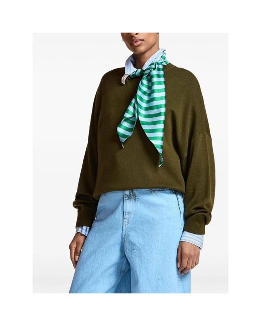 Essentiel Antwerp Green Round-Neck Knitwear