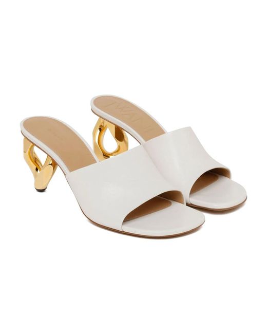 J.W. Anderson White Heeled Mules