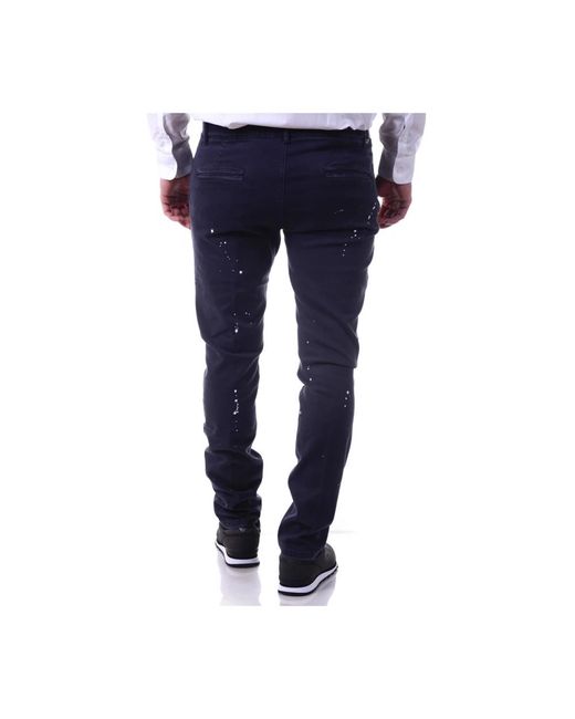 Daniele Alessandrini Blue Slim-Fit Trousers for men