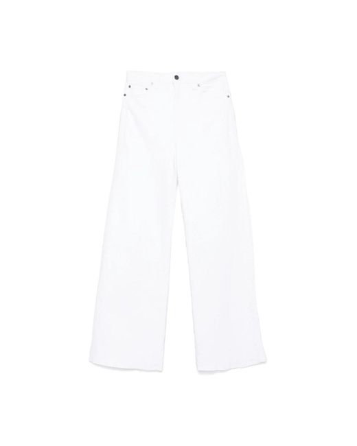 Khaite White Wide Jeans