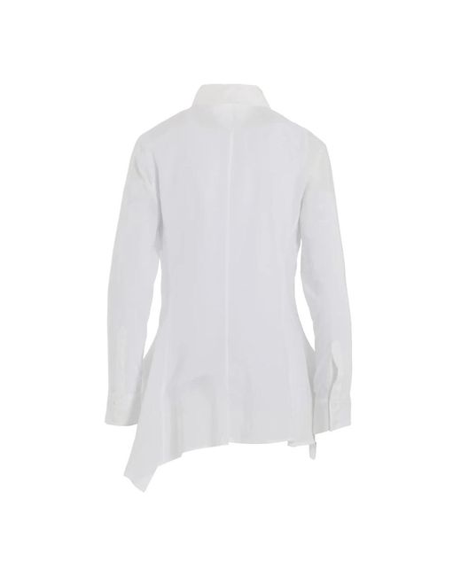 Yohji Yamamoto White Ausgestellte Schmale Baumwolljacke