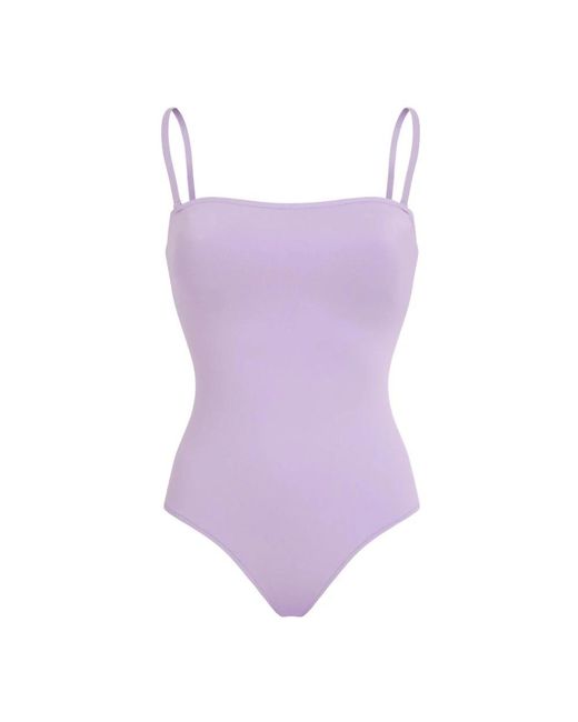 Vilebrequin Bustier One-Piece Swimsuit Solid in het Purple