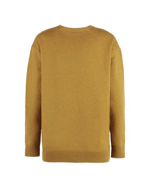 Max Mara Yellow Round-Neck Knitwear