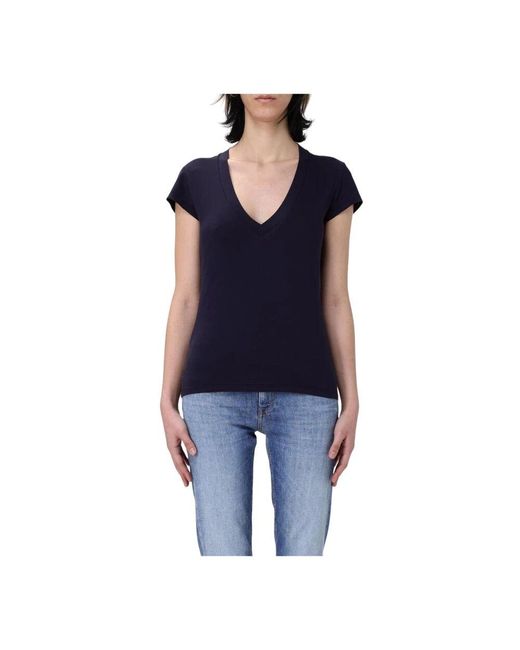 Dondup Blue Blau V-Ausschnitt T-Shirt