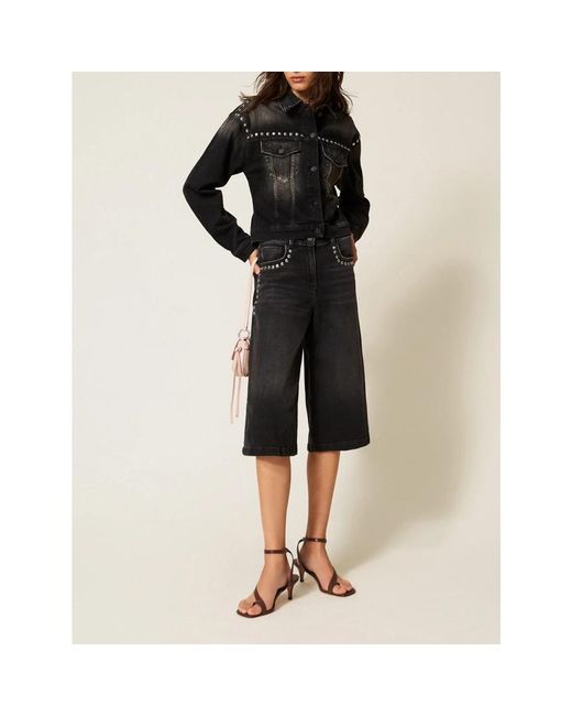 Actitude Black Denim Shorts