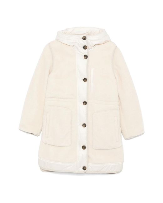 Giacca cappuccio lana beige chiaro di Woolrich in Natural