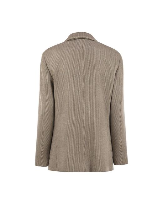Brunello Cucinelli Gestreept Single-Breasted Blazer in het Brown