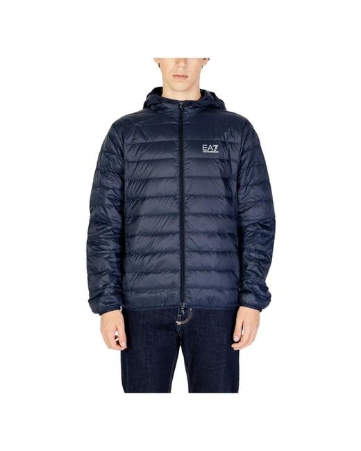 EA7 Blue Winter Jackets for men