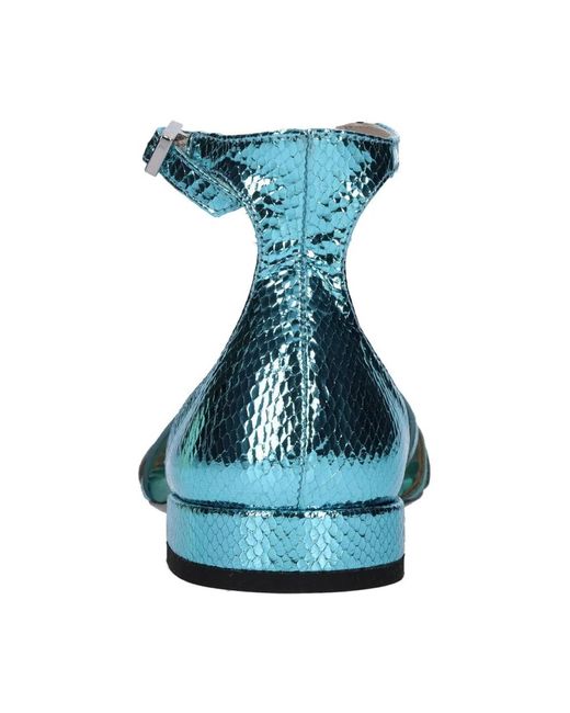 Fabi Blue Flat Sandals