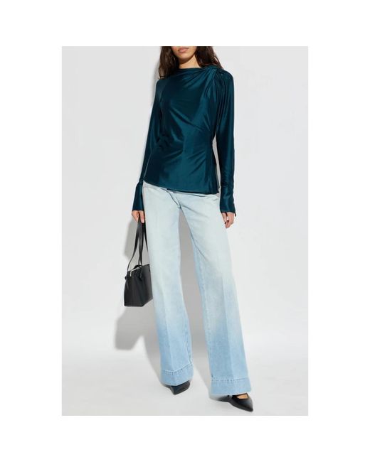 Victoria Beckham Blue Blouses