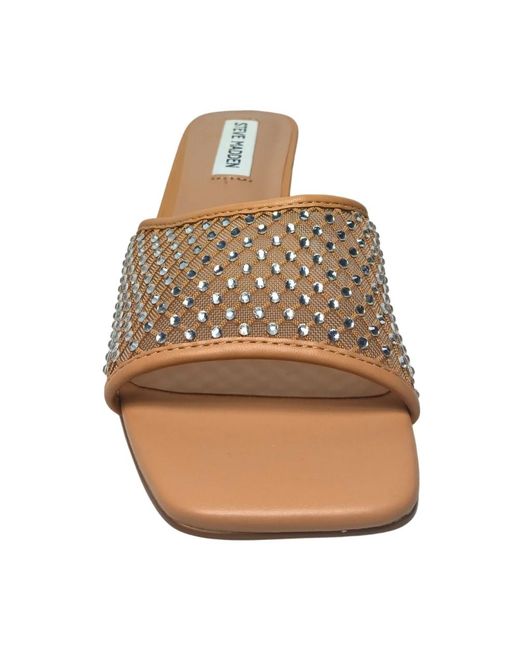 Steve Madden Brown Heeled Mules