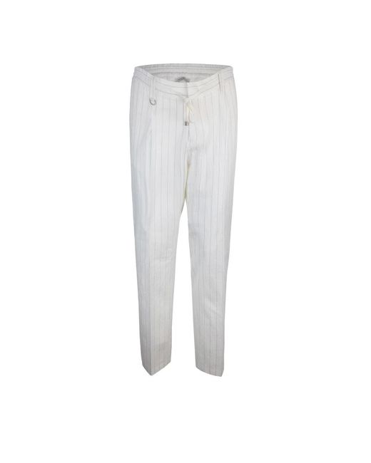 Paolo Pecora Gray Straight Trousers for men