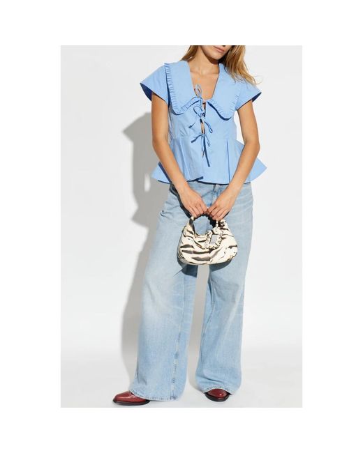 Blouses Ganni de color Blue