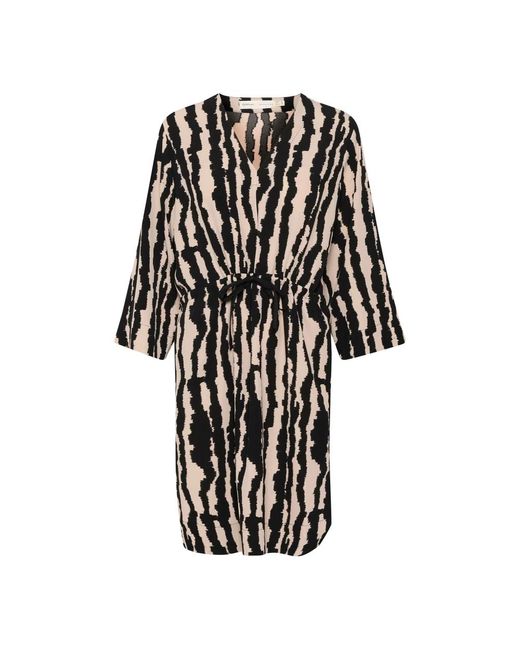 Elegante túnica vestido small scratch stripe Inwear de color Black