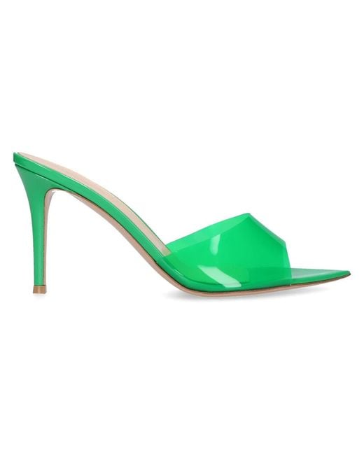 Gianvito Rossi Green Heeled Mules