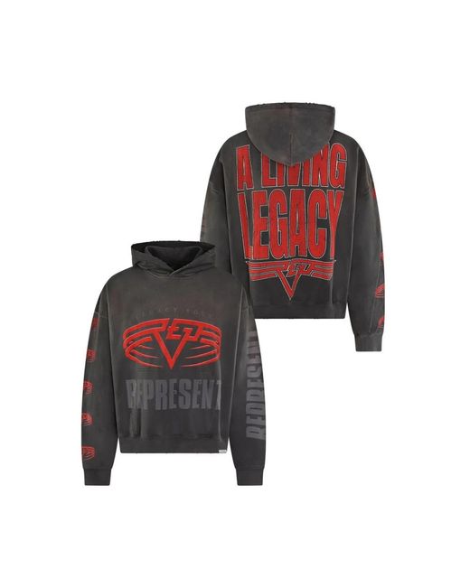 Represent Hoodies & Sweatvesten ,Grijs ,Katoen Reversible Living Legacy Tour Hoodie in het Gray voor heren