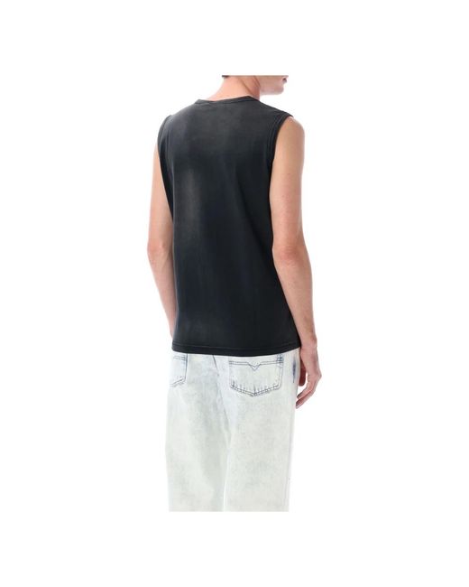 DIESEL Black Sleeveless Tops for men