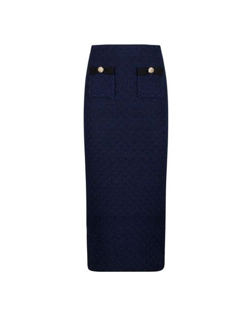ワンピース SELF PORTRAIT Women Mid Skirts SS25092MNN blue Self-Portrait Midi Skirts in Blue | Lyst