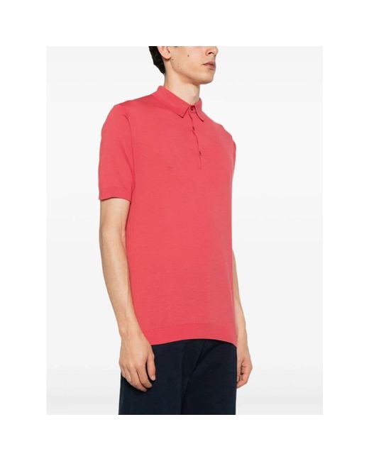 John Smedley Red Polo Shirts for men