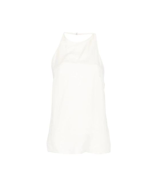 Alysi Halterneck Top in het White