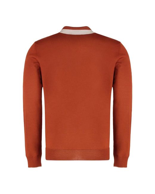 Moorer Knit Polo in het Orange voor heren