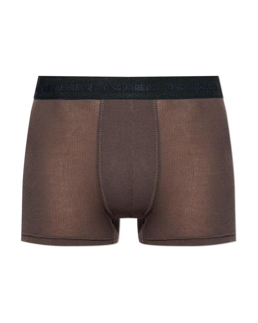 DSquared² Ondergoed ,Bruin ,Tweed Logo Boxers in het Brown voor heren