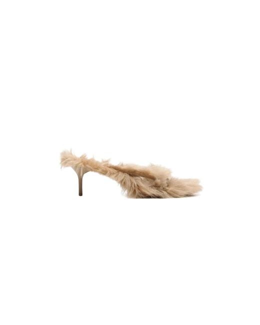 Acne Natural Heeled Mules
