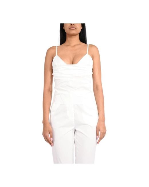 Patrizia Pepe White Sleeveless Tops