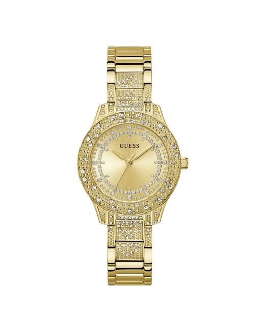 Guess Accessoires ,Geel Armbandhorloge Shooting Star Goud Gw 0746L2 in het Metallic