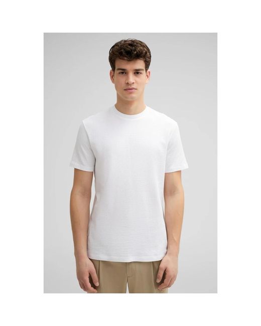 Strellson Geribbelde T-Shirt in het White voor heren