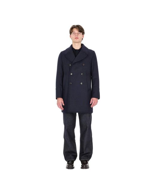 Sealup Blue Double-Breasted Coats for men