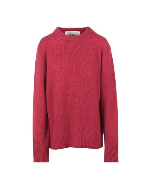 Round-Neck Knitwear Amaranto en coloris Pink