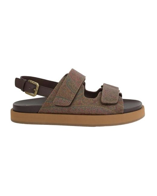 Etro Schoenen ,Veelkleurig ,Leer Fantasia Arnica Sandalen in het Brown voor heren
